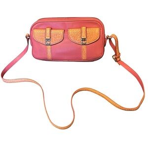 Brighton 2 Tone Pink Leather Cross Body or Shoulder Bag